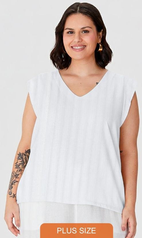 Imagem principal Blusa em Viscose Lurex PlusBranco Malwee Malwee