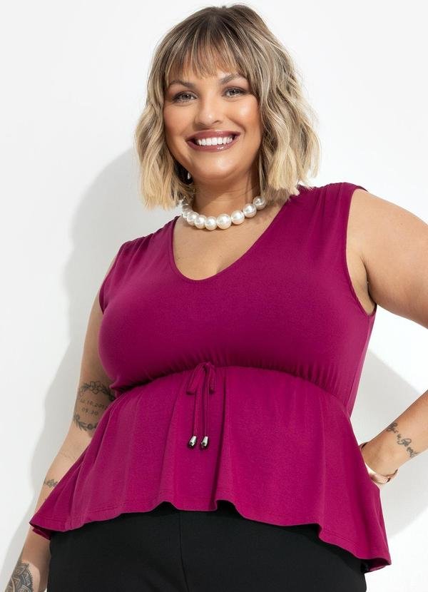 Blusa Púrpura em Malha de Viscose