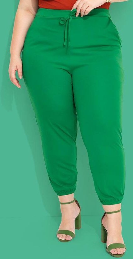 Imagem principal Calça Verde Bandeira Jogger com Bolsos Plus Size Marguerite Marguerite