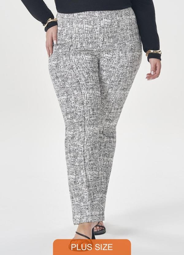 Imagem principal Calça Reta com Estampa Tweed Branca Lisamour Lisamour