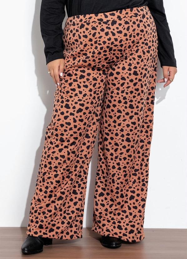 Imagem principal Calça Animal Print Wide Leg Plus Size Marguerite Marguerite