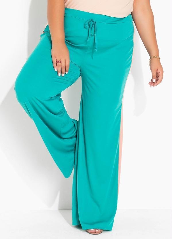 Imagem principal Calça Turquesa com Elástico na Cintura Plus Size Marguerite Marguerite