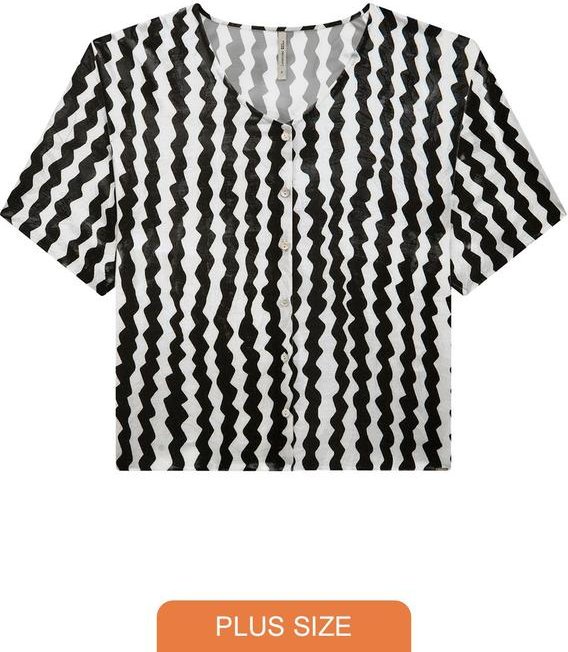 Imagem principal Camisa Plus Size com Manga Flare Preto Lunender Mais Mulher Lunender Mais Mulher