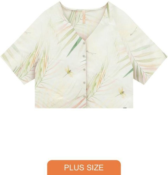 Imagem principal Camisa Plus Size Manga Curta Estampada Verde Lunender Mais Mulher Lunender Mais Mulher