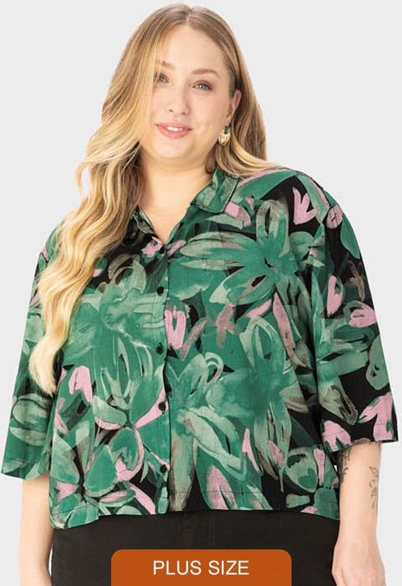 Imagem principal Camisa Verde Tropical em Viscose MALWEE PLUS MALWEE PLUS