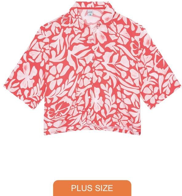 Imagem principal Camisa Vermelha Floral em Viscose MALWEE PLUS MALWEE PLUS