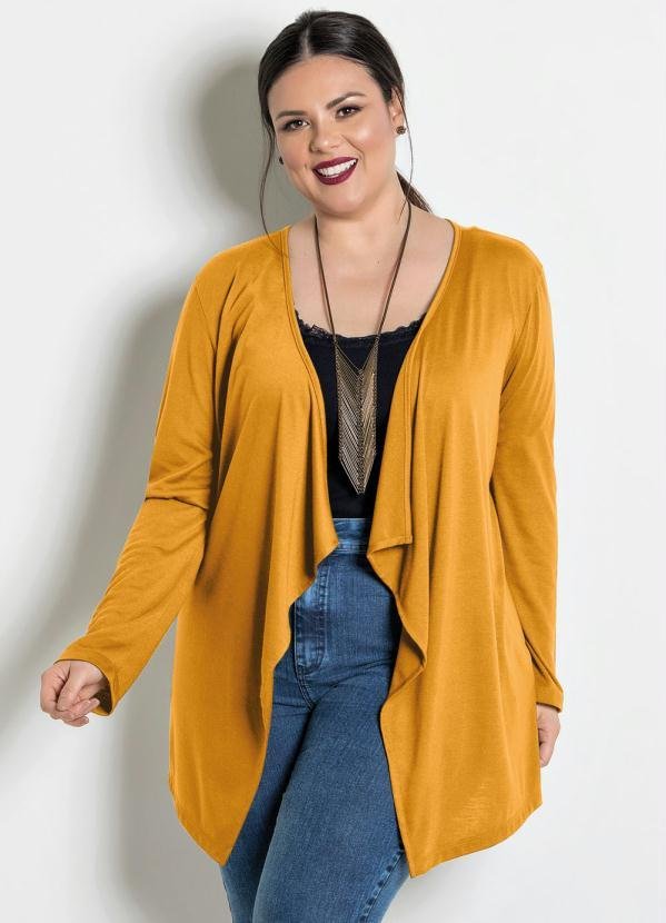 Imagem principal Cardigã com Pontas Plus Size Amarelo Marguerite Marguerite