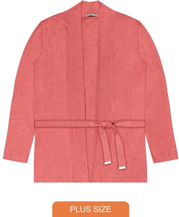 Imagem principal Cardigan Feminino Plus Size em Tricot Laranja Secret Glam Secret Glam