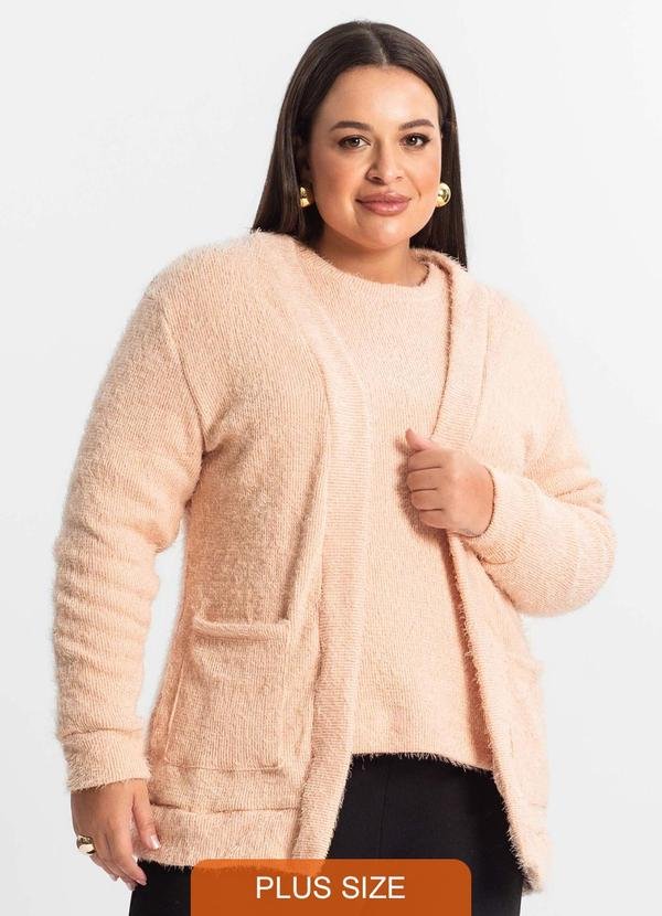 Imagem principal Cardigan Feminino Plus Size em Tricot Rosa Secret Glam Secret Glam