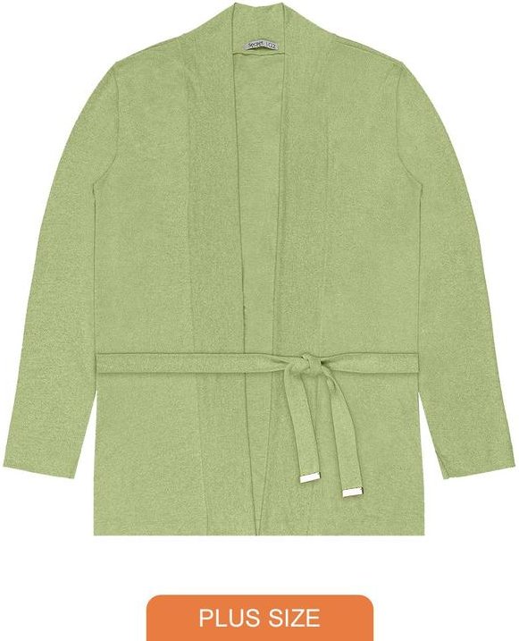 Imagem principal Cardigan Feminino Plus Size em Tricot Verde Secret Glam Secret Glam
