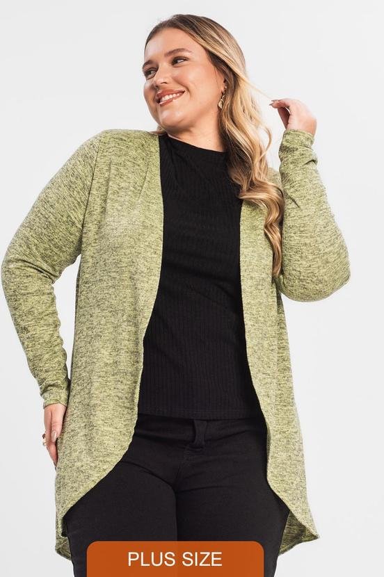 Imagem principal Cardigan Plus Alongado Infinita Cor Amarelo Rovitex Rovitex