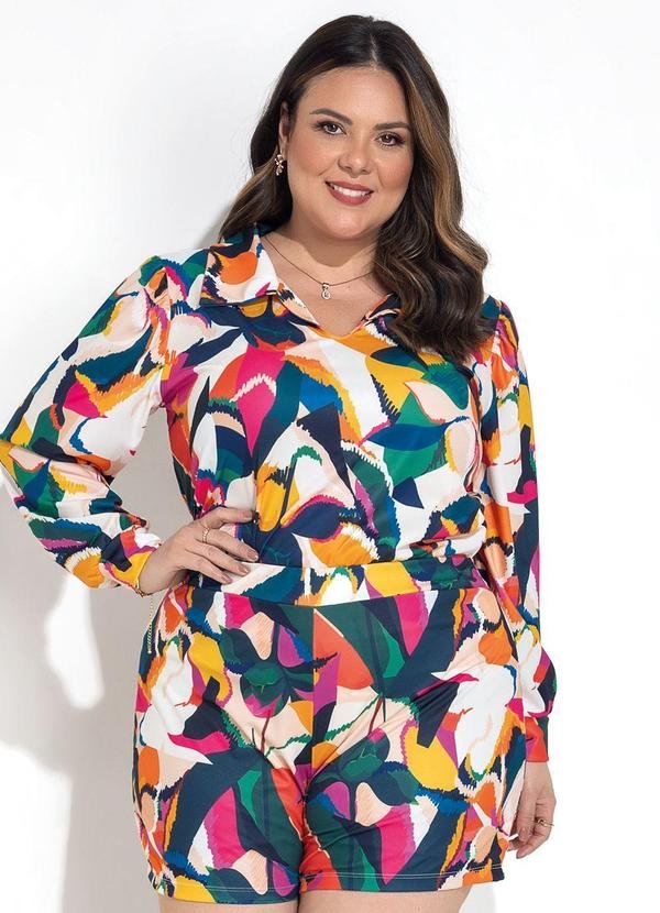 Imagem principal Conjunto Floral Colorido em Jersey Acetinado Marguerite Marguerite