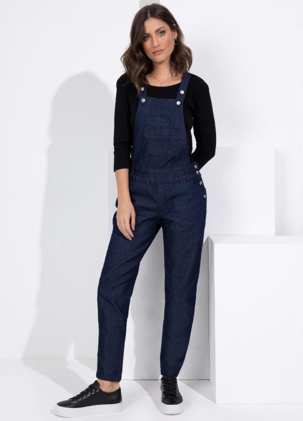 Imagem principal Jardineira Jeans Escuro com Bolsos Quintess Quintess