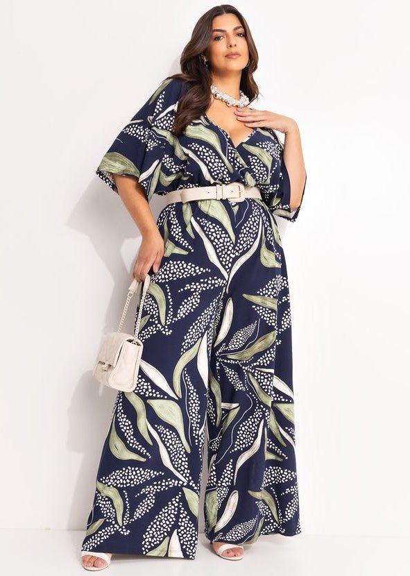 Imagem principal Macacão Abstrato Marinho em Malha de Viscose Marguerite Marguerite