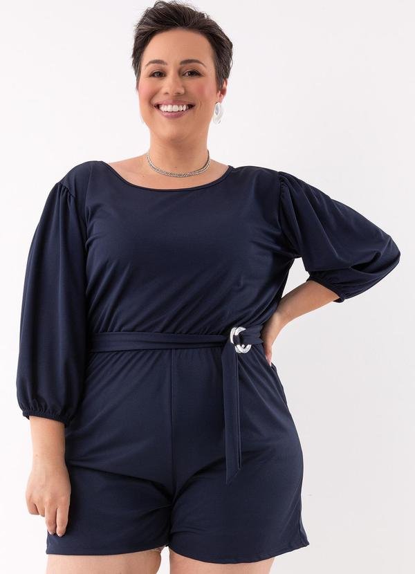 Imagem principal Macaquinho Azul Marinho em Malha de Poliéster Marguerite Marguerite