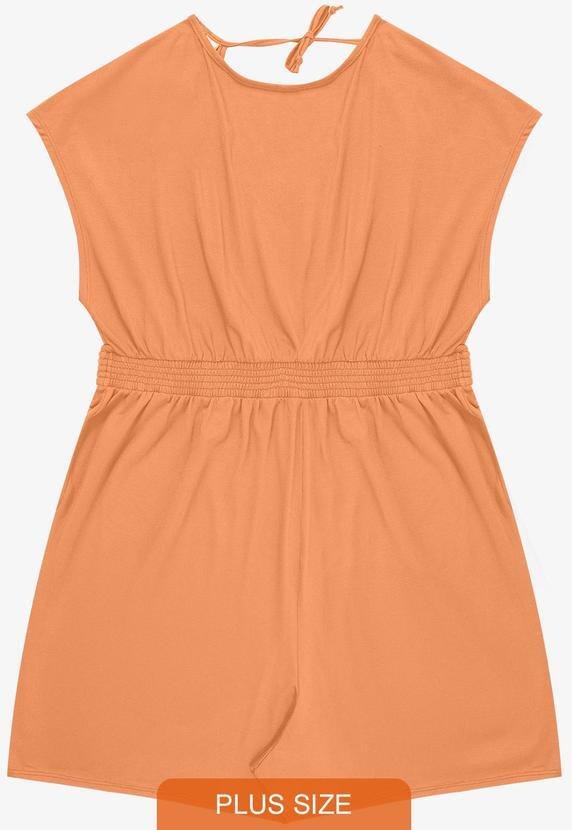 Imagem principal Macaquinho Feminino Malha Visco Laranja INFINITA COR INFINITA COR