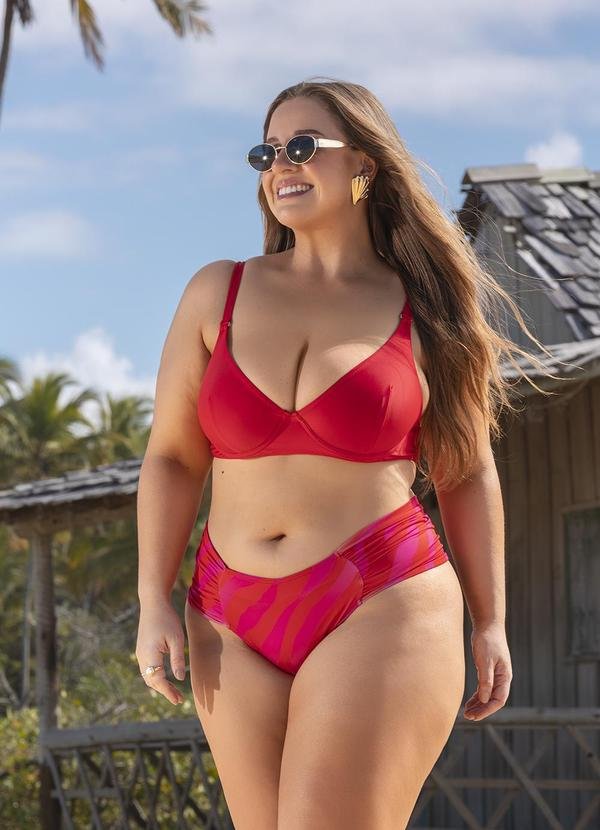 Calcinha Biquíni Vermelho Laterais Largas