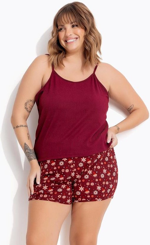 Imagem principal Pijama Floral Mini em Malha Suede Marguerite Marguerite