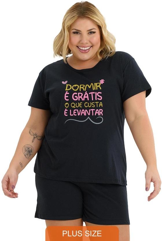 Pijama Verão Plus Size Custa LevantarPreto