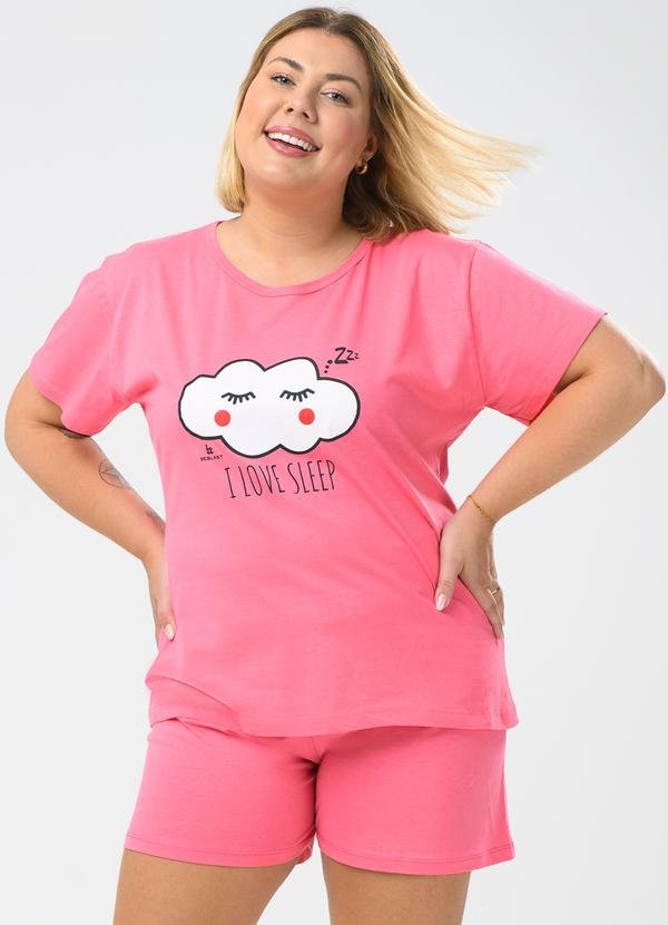 Pijama Verão Plus Size I Love Sleep Rosa