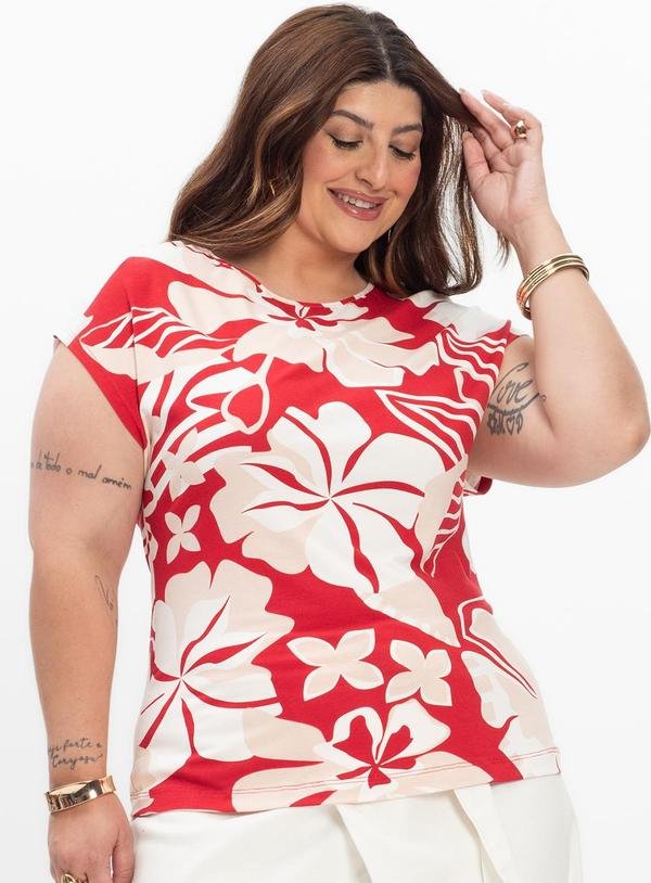 Blusa Manga Curta Feminina Vermelho