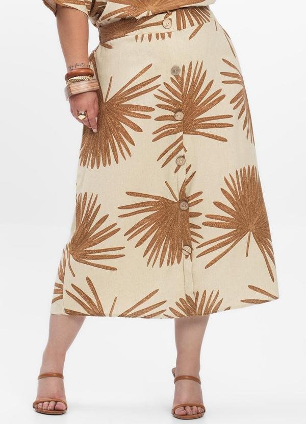 Imagem principal Saia Midi Feminina Plus Size Bege Secret Glam Secret Glam