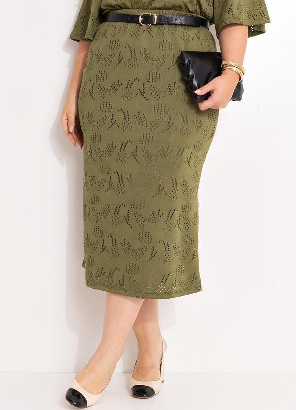 Saia Verde em Malha Laise