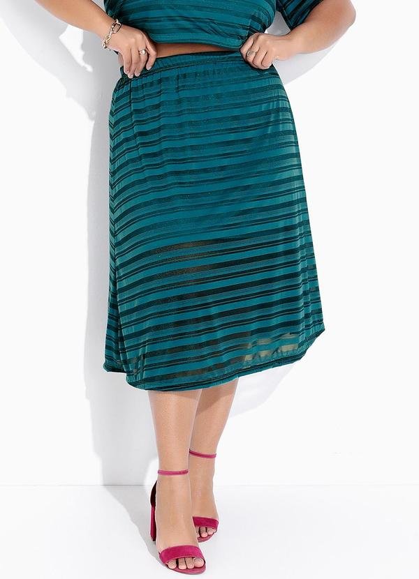 Saia Verde Escuro em Malha