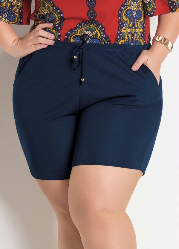 Imagem principal Short Marinho Plus Size Marguerite com Amarração Marguerite