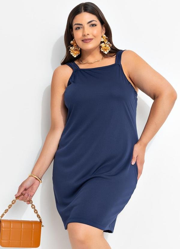 Vestido de Alças Marinho Plus Size