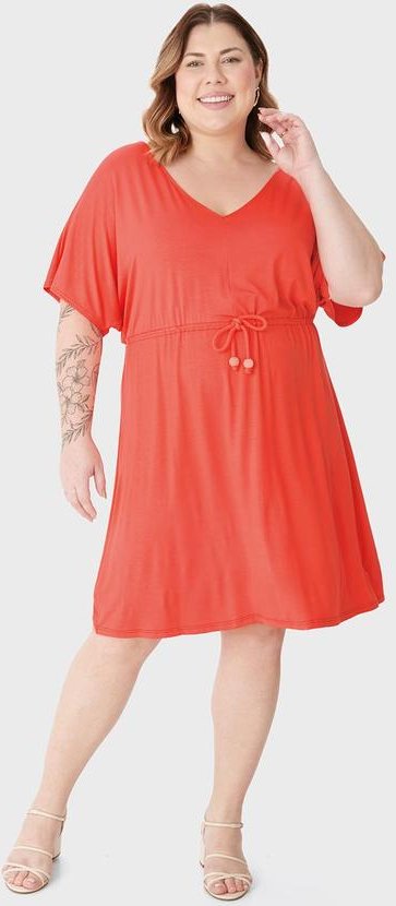 Imagem principal Vestido Evasê com Amarração PlusLaranja Malwee Malwee