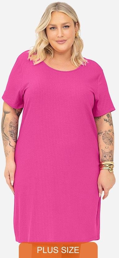 Vestido Feminino Plus Size Rosa
