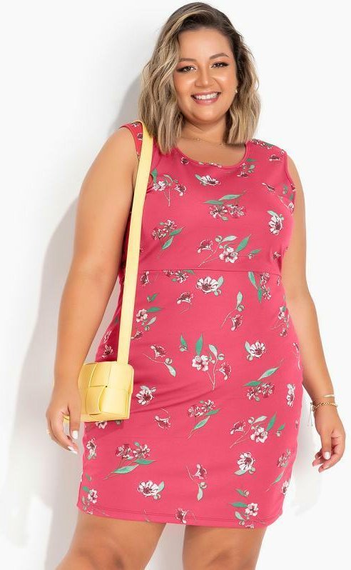 Imagem principal Vestido Floral Vermelho Tubinho Plus Size Marguerite Marguerite