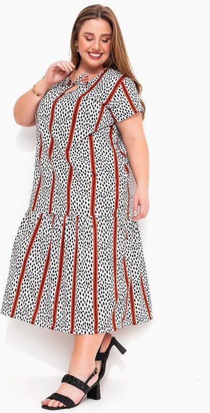 Imagem principal Vestido Abstrato e Listras em Malha Marguerite Marguerite