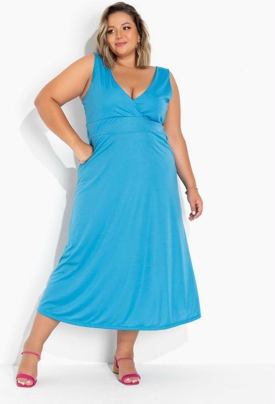 Imagem principal Vestido Azul com Alças Largas Plus Size Marguerite Marguerite