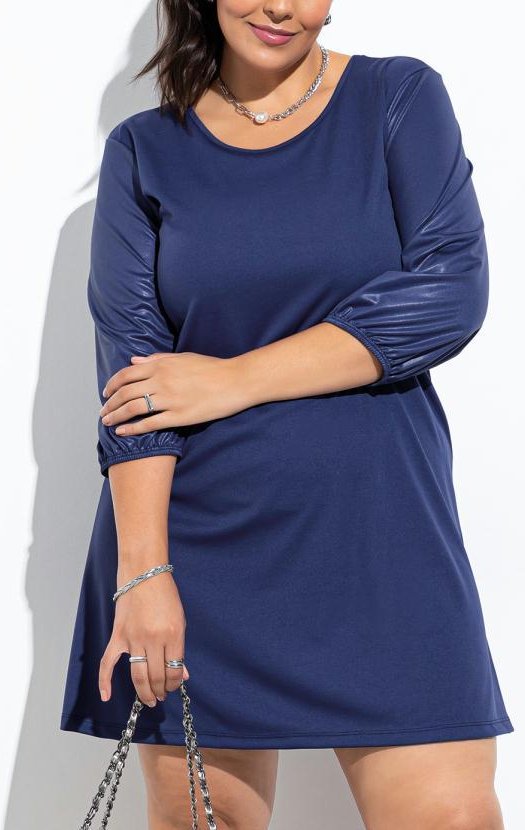 Imagem principal Vestido Azul Safira Mangas em Cirrê. Marguerite Marguerite