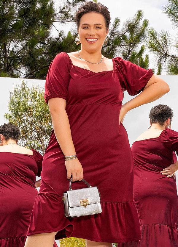 Imagem principal Vestido Bordô em Malha de Poliéster Marguerite Marguerite