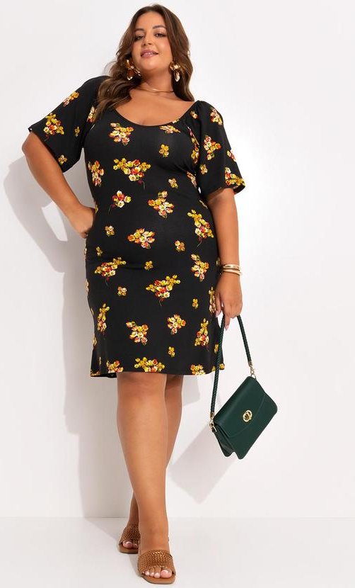 Imagem principal Vestido Buquê de Flores em Malha de Viscose Marguerite Marguerite