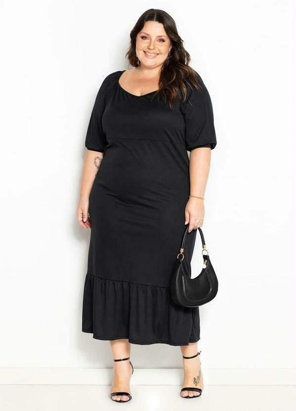 Imagem principal Vestido Preto com Babado Plus Size Marguerite Marguerite