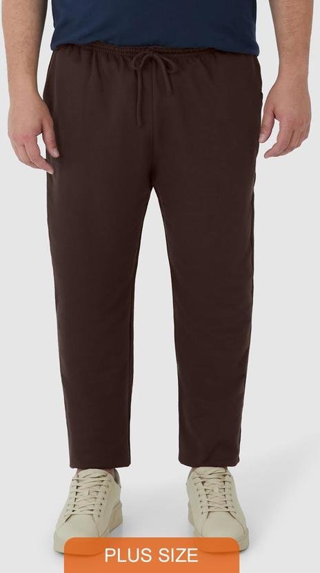 Imagem principal Calça Reta em Moletom Plus Marrom Malwee Malwee