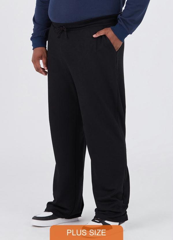 Imagem principal Calça Reta Moletom Plus Size Masculina Preto MALWEE PLUS MALWEE PLUS