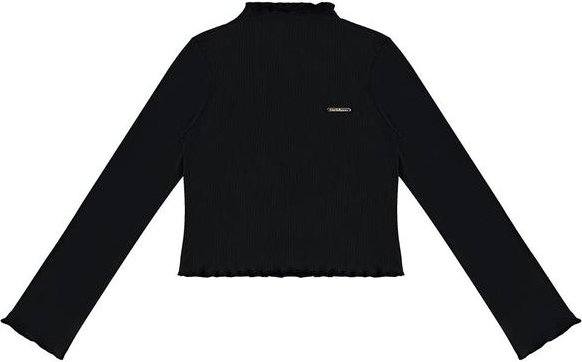Blusa Cropped Canelada Menina Preto
