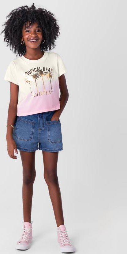 Imagem principal Blusa Cropped em Malha Infantil Menina Natural Young Class Young Class