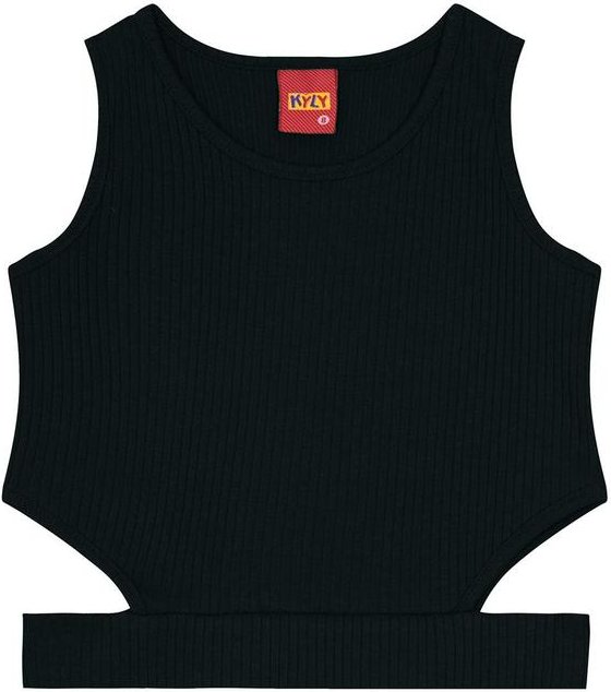 Imagem principal Blusa Cropped Infantil Menina Básica Preto Kyly Kyly