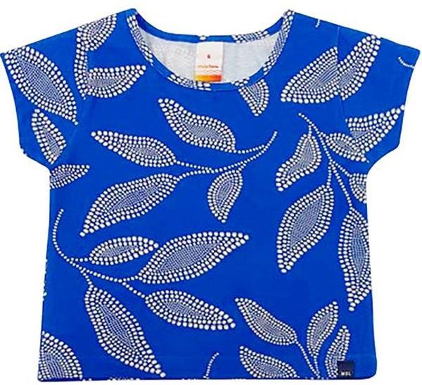 Blusa Cropped Manga Curta com Aroma Azul