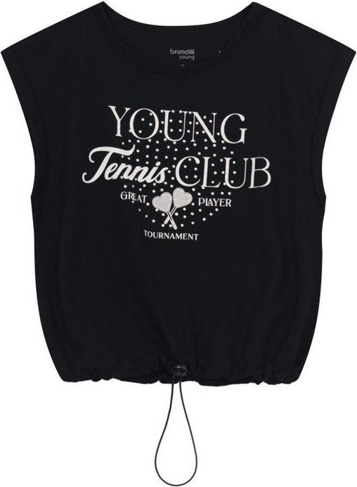 Imagem principal Blusa Cropped Teen Menina com Strass Preto Brandili Brandili