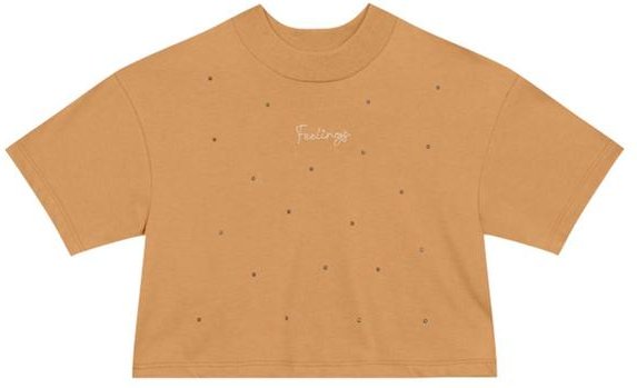 Imagem principal Blusa Cropped Teen Menina de Strass Marrom Brandili Brandili