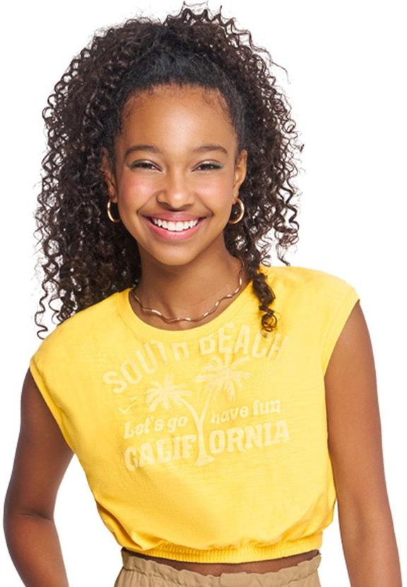 Imagem principal Blusa Teen Boxy Feminina Amarelo Amora Amora