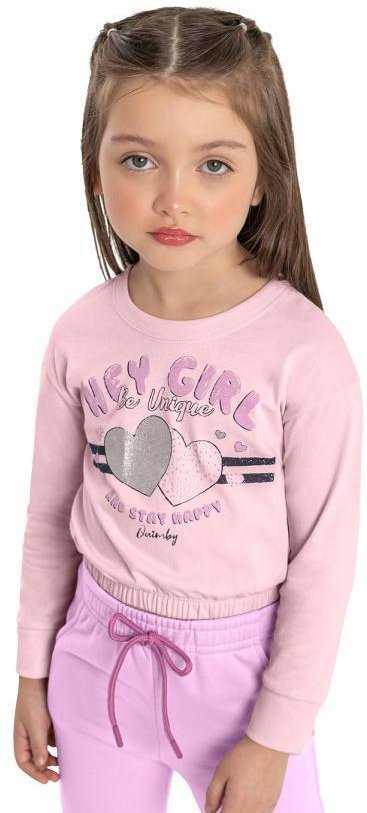 Imagem principal Cropped Infantil Manga Longa Rosa Quimby Quimby