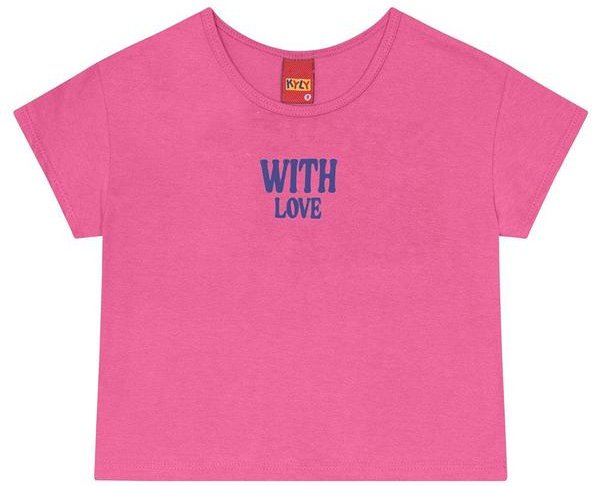 Imagem principal Cropped Infantil Menina Lettering Rosa Kyly Kyly
